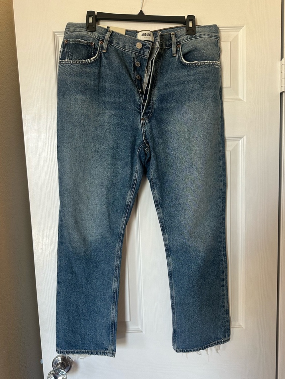 Agolde women’s jeans Riley high rise straight leg crop size 31